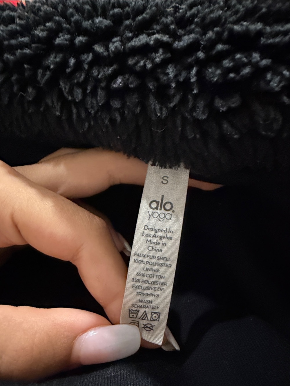 ALO Yoga Black Faux Fur Jacket